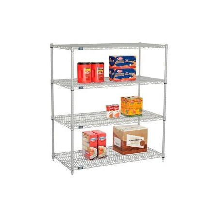Global Equipment Nexelate    Silver Epoxy Wire Shelving Starter 48"W x 36"D x 54"H 36485EP